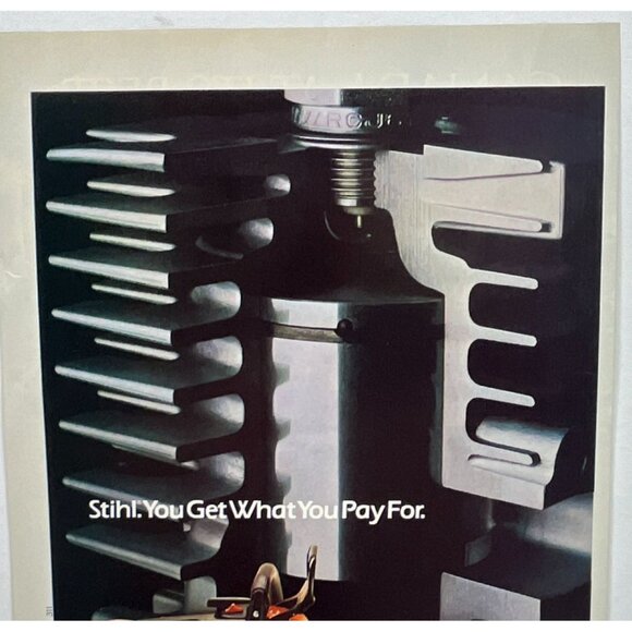 Stihl Chain Saw Print Ad Vintage 1982 Tools Man Cave Garage Decor - Picture 4 of 6